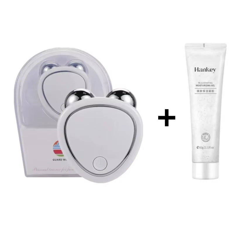 Electric Facial Lifting Roller EMS Massager with Gel Face Microcurrent Skin Tightening Rejuvenation Face Massage Beauty Care